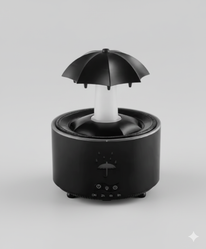 🌧️ Umbreluś– Parasolowy Nawilżacz Powietrza LED z Pilotem-Kolor czarny