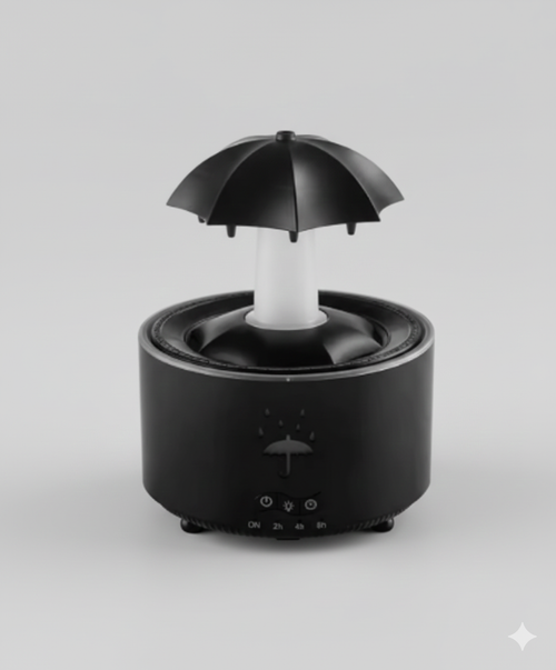🌧️ Umbreluś– Parasolowy Nawilżacz Powietrza LED z Pilotem-Kolor czarny