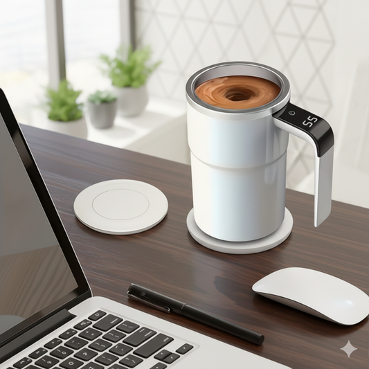 AuraMix-Elektryczny kubek z wyświetlaczem temperatury i funkcją mieszania